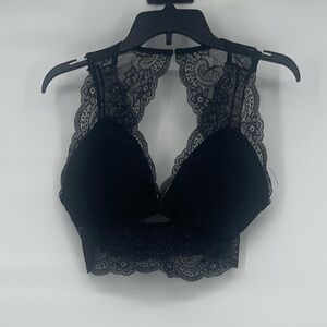 International intimates black lacy bralette romantic lingerie